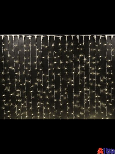 Занавес 2*1.5 м, ТЕПЛЫЙ БЕЛЫЙ, IP 65, мерцание