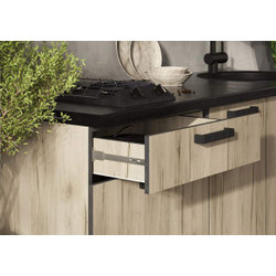 Кухня Эдинбург 1.8 Фасад ЖЕЛЕЗНЫЙ КАМЕНЬ/Корпус ДУБ КРАФТ СЕРЫЙ