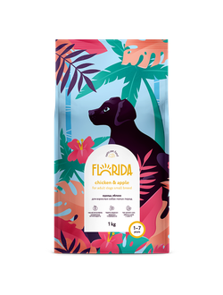 Florida сухой корм для взрослых собак малых пород с курицей и яблоком 1 кг