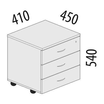 Тумба 3 ящика с замком 82.10