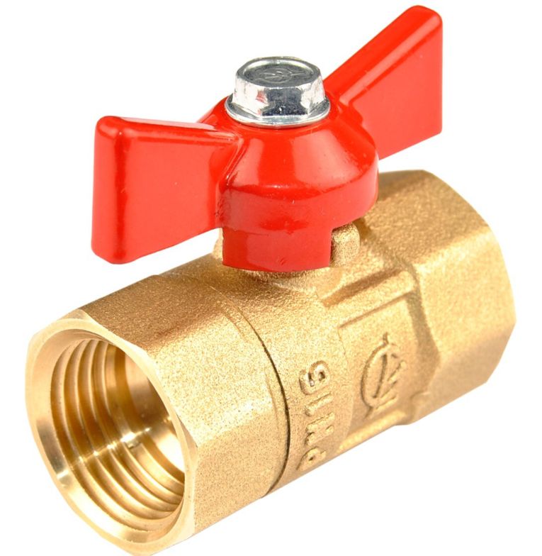 КРАН ШАРОВОЙ ЛАТУННЫЙ ПРАКТИК 130 ВР БАБОЧКА