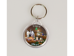 Пластиковый брелок круг 40 мм. - коллаж ночной, Томск | интернет-магазин 2fru.ru