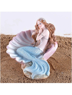Декор для аквариума Русалочка в ракушке