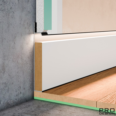 Плинтус скрытого монтажа PRO DESIGN Universal 235 анодированный черный