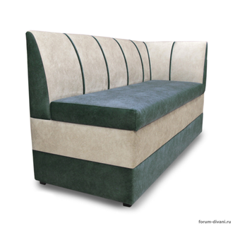 Кухонный ДИВАН "ФОРУМ-8" с боковой спинкой, Зеленый/Слоновая кость Правый