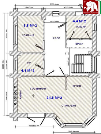 Проект 3-37, 130 кв.м., 7*9