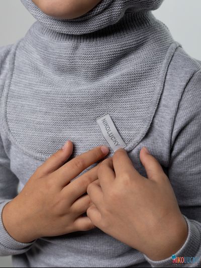 Шапка-шлем 21101-12 подклад 100% полиэстер, светло-серый 54-56