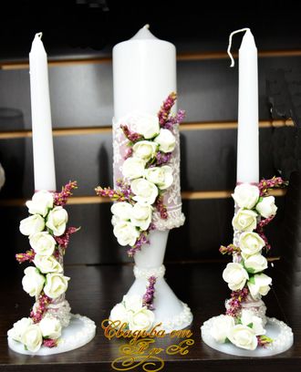 Свечи ручной работы на свадьбу