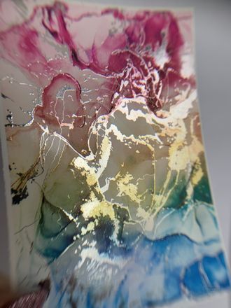 Слайдеры фольгированная акварель Alcohol Ink NF-013 SILVER
