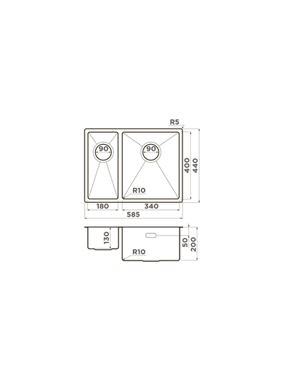 Мойка OMOIKIRI TAKI 58-2-U/IF IN-R
