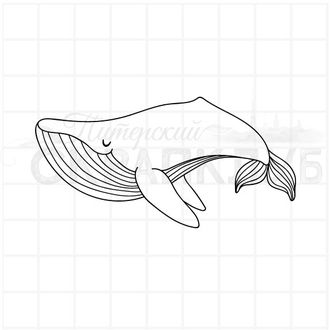 Штамп мультяшный кит