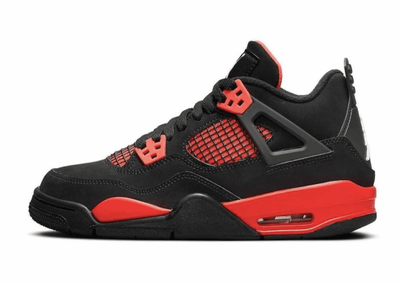 Nike Air Jordan Retro 4 Red Thunder Red (Черные с красным) сбоку