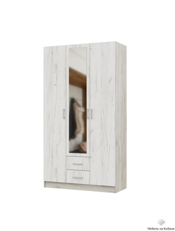 Гармония ШК 601 М Шкаф 3-х дверный Крафт белый/Крафт серый