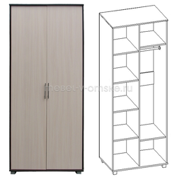 ФР481 Шкаф "Джон" 2-х дверный. Размер: 900х2100х600.