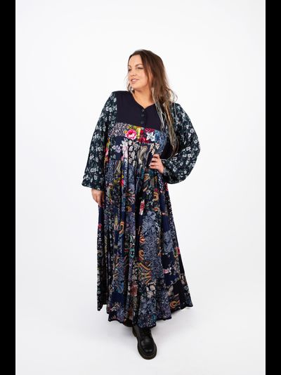 Лоскутное платье в русском стиле "Вечерний Звон"