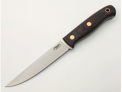 Нож Рыбацкий М сталь N690 красно-черная микарта