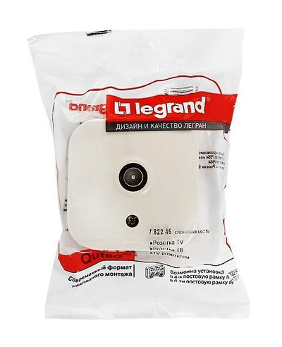 Розетка телевизионная Legrand Quteo в индивидуальной упаковке