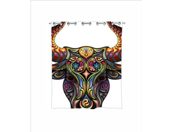 Штора в ванную с символикой "Быка" №5