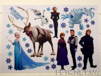 Фетр с принтом &quot;Холодное сердце (Frozen)&quot; 20х30 см