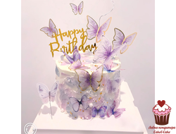 Набор для украшения торта «Бабочки» 10 шт., цвет фиолетовый