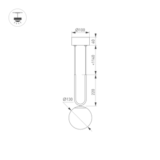 Светильник Arlight SP-BEADS-HANG-U-R130-10W (BK, 275 deg, 230V)