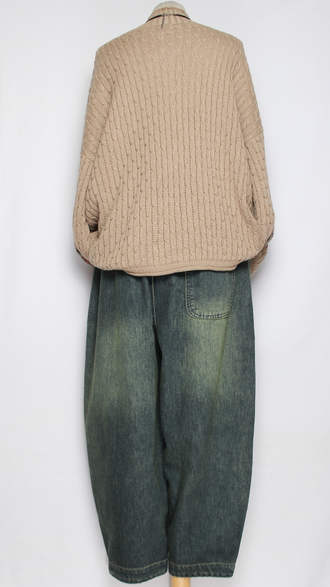 Джинсы "Цветные пунктиры" жёлто-голубые р.48-54