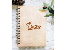 Скетчбук деревянный год Кролика №8