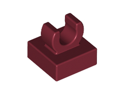 Tile, Modified 1 x 1 with Open O Clip, Dark Red (15712 / 6071222 / 6360079)