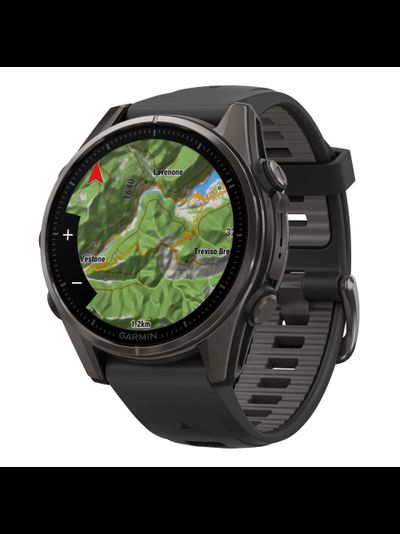 Часы Garmin Fenix 8 - 43mm AMOLED Sapphire Carbon Gray DLC Titanium Black / Pebble Gray
