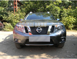 Защита радиатора Nissan Terrano 2014- black верх