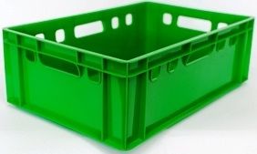Пластиковый ящик Е2, зеленый морозостойкий 600×400×200мм