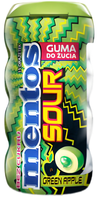 Жевательные конфеты Mentos Sour Зеленое яблоко 30 гр (10 шт)