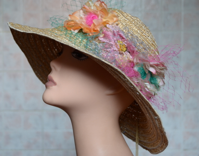 Летняя шляпа с цветами Vizio Италия 5742 FF