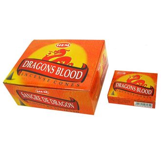 HEM конусные благовония Dragons Blood КРОВЬ ДРАКОНА блок 12 шт.