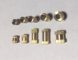 Bushing M2x4mm (OD3.5mm), solid brass.