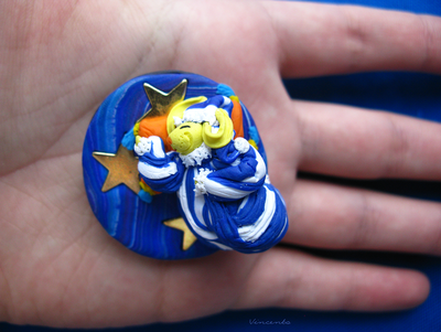 Фэнтези-брошь "Кролик Соня" со звёздами