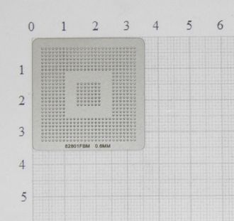Трафарет BGA для реболлинга чипов ноутбука Intel 82801FBM 0,6 мм