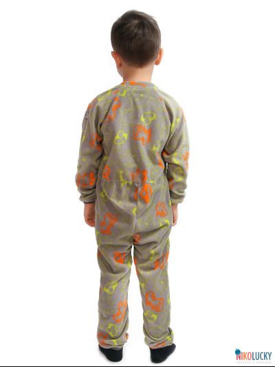 Комбинезон 180726, цвет серый принтованный флис(антипиллинг) размер 24/рост 80