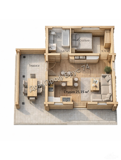 «Альтаир»  8,7 х 9,6 м — 65,73 м²