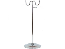 ST015 Стойка для сумок настольная 2 крючка регулируемая, цвет: хром