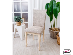 Чехол на стул Жаккард Волна Серый. Россия