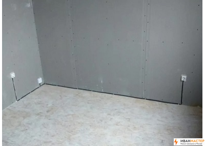 Штробление стен из гипсокартона в квартире Москва ИВАНМАСТЕР
