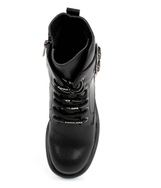 Ботинки "Антилопа"  натуральная кожа утеплитель-байка/флис черный арт:5505 размеры:33;37;38