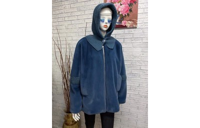 Меховая куртка цвет джинс  модель 105