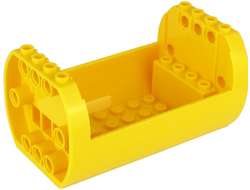 Cylinder 6 x 10 x 4 1/3 with Open Sides and Pin Holes, Yellow (49949 / 6308422)