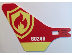 Plastic Tail for Flying Helicopter with 60248 and Fire Logo Pattern, n/a (69609)