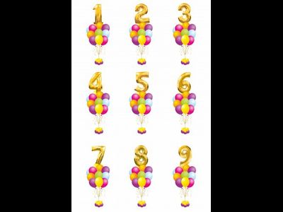 Фонтан с Цифрой + 9 шаров (СиК)