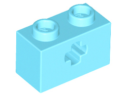 Technic, Brick 1 x 2 with Axle Hole, Medium Azure (32064 / 6322830)