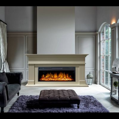 Линейный электрокамин Бруно SL с очагом Vision 42 LOG LED