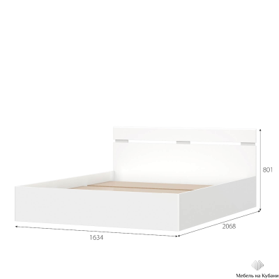 Одри СИМПЛ Кровать 1,6м (с основанием) Белый